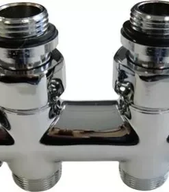 Thermrad Design Universeel Thermostatisch Onderblok 1/2" Recht - Chroom - Buis Aansluiting M24 Koppelingen