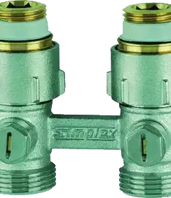 Simplex H-Onderblok Recht - 1/2" Radiator Aan Sluiting- 3/4" Euro Leiding Aansluiting (3205114)