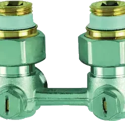 Simplex H-Onderblok Haaks - 1/2" Radiator Aan Sluiting- 3/4" Euro Leiding Aansluiting (3205125)