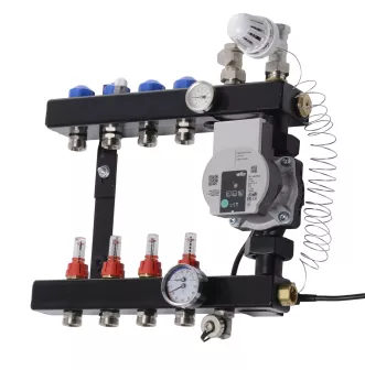 CV-Compleet Vloerverwarming Set Voor 23 - 35 M2 - VTE InLine Verdeler 3 Groepen - Compleet Geleverd Met Noppenplaat - Afbeelding 2