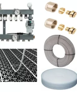 CV-Compleet Vloerverwarming Set Voor 35 - 46 M2 - 4 Groepen - Compleet Geleverd Met Noppenplaat