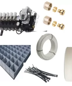 CV-Compleet Vloerverwarming Set 8 Groepen 82 - 94 M2 Als Hoofdverwarming Compleet Geleverd Met Draagmatten