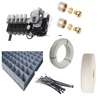 CV-Compleet Vloerverwarming Set 7 Groepen 70 - 82 M2 Als Hoofdverwarming Compleet Geleverd Met Draagmatten