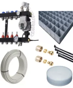 CV-Compleet Vloerverwarming Set - VTE InLine Verdeler 8 Groepen 82 - 94 M2 - Compleet Geleverd Met Draagmatten