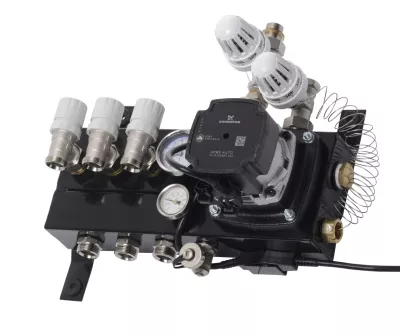 Verwarming Techniek Ede VTE Slim 3 Groepen Vloerverwarming Verdeler Voor Stadsverwarming Met Grundfoss UPM3 A-label Pomp