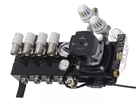 Verwarming Techniek Ede VTE Slim 4 Groepen Vloerverwarming Verdeler Voor Stadsverwarming Met Grundfoss UPM3 A-label Pomp