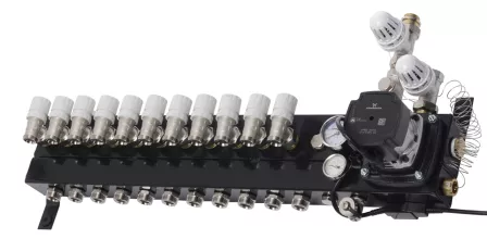 Verwarming Techniek Ede VTE Slim 11 Groepen Vloerverwarming Verdeler Voor Stadsverwarming Met Grundfoss UPM3 A-label Pomp