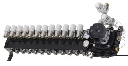 Verwarming Techniek Ede VTE Slim 12 Groepen Vloerverwarming Verdeler Voor Stadsverwarming Met Grundfoss UPM3 A-label Pomp