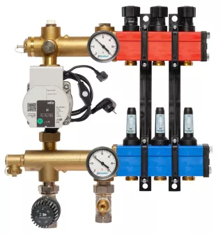 Nathan SBK 4800 - 3 Groepen Vloerverwarming Verdeler Met Debietmeters, Kunststof Met Energiezuinige Pomp