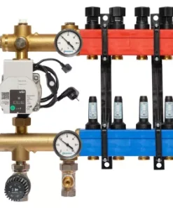 Nathan SBK 4800 - 4 Groepen Vloerverwarming Verdeler Met Debietmeters, Kunststof Met Energiezuinige Pomp