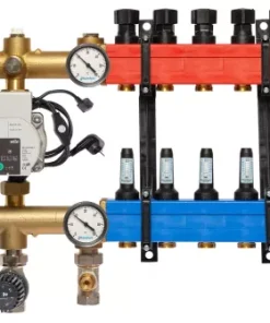 Nathan SBK 4800 - 5 Groepen Vloerverwarming Verdeler Met Debietmeters, Kunststof Met Energiezuinige Pomp