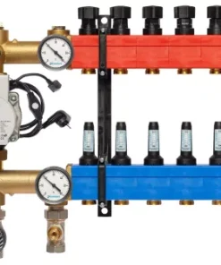 Nathan SBK 4800 - 6 Groepen Vloerverwarming Verdeler Met Debietmeters, Kunststof Met Energiezuinige Pomp
