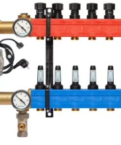Nathan SBK 4800 - 7 Groepen Vloerverwarming Verdeler Met Debietmeters, Kunststof Met Energiezuinige Pomp