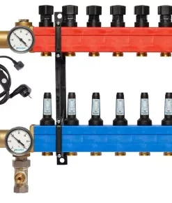 Nathan SBK 4800 - 8 Groepen Vloerverwarming Verdeler Met Debietmeters, Kunststof Met Energiezuinige Pomp