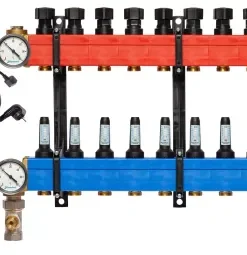 Nathan SBK 4800 - 10 Groepen Vloerverwarming Verdeler Met Debietmeters, Kunststof Met Energiezuinige Pomp