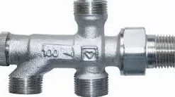 Herz 1000 Radiator Zij Onderblok 2 Pijps Afsluitbaar 1/2" X M22