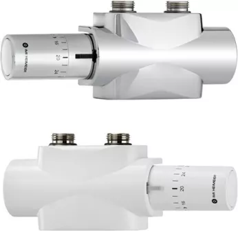 Uponor Heimeier Multilux 4 Set Halo Wit 2pijps 9690-27.800 Midden Onder Aansluiting Haak En Recht